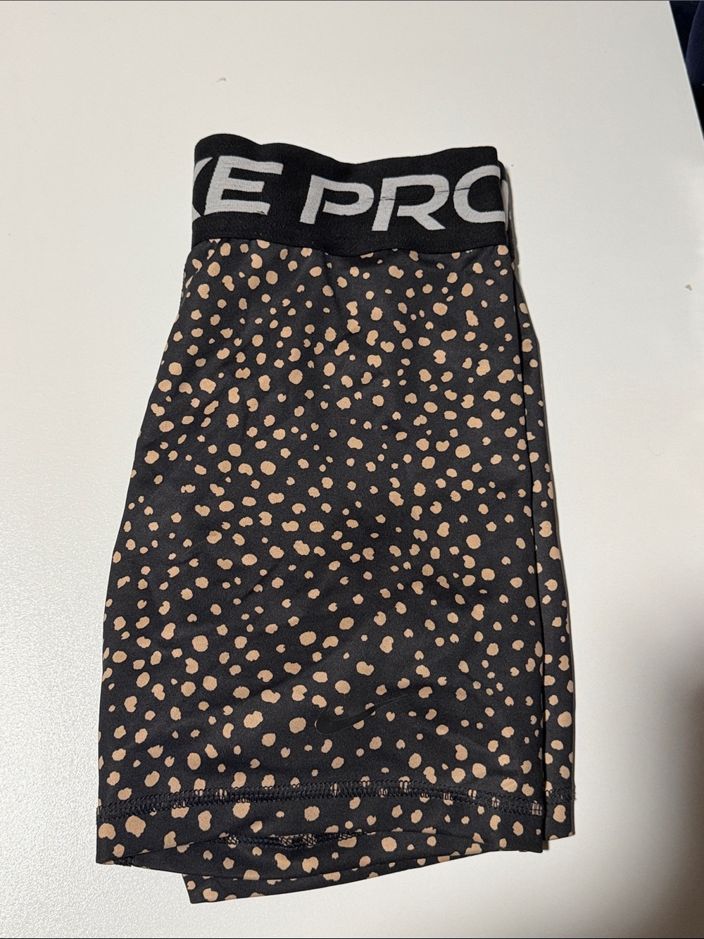 Nike Black Shorts with Tan Spot Print Kids